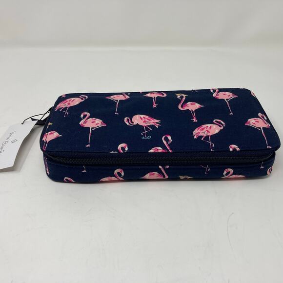 Vera Bradley Large Travel Pill Case Organizer In Flamingo Fiesta Navy Blue Pink - Picture 7 of 16